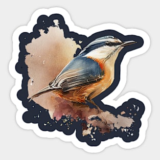 Nuthatch Bird On A Tree Branch 4.0 Sticker